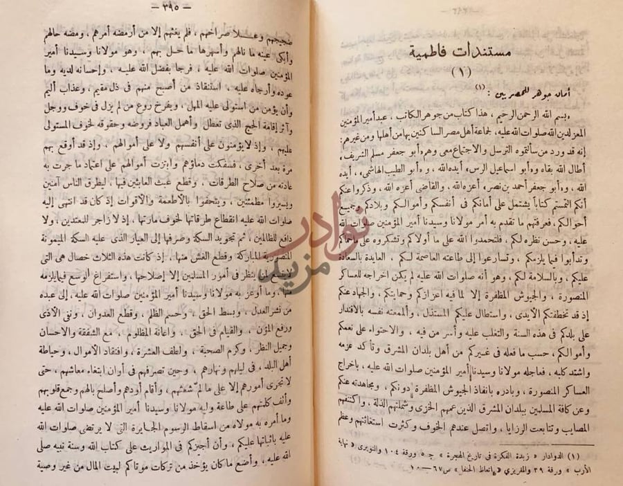 صفحة داخلية كتاب نظم الحكم بمصر في عصر الفاطميين