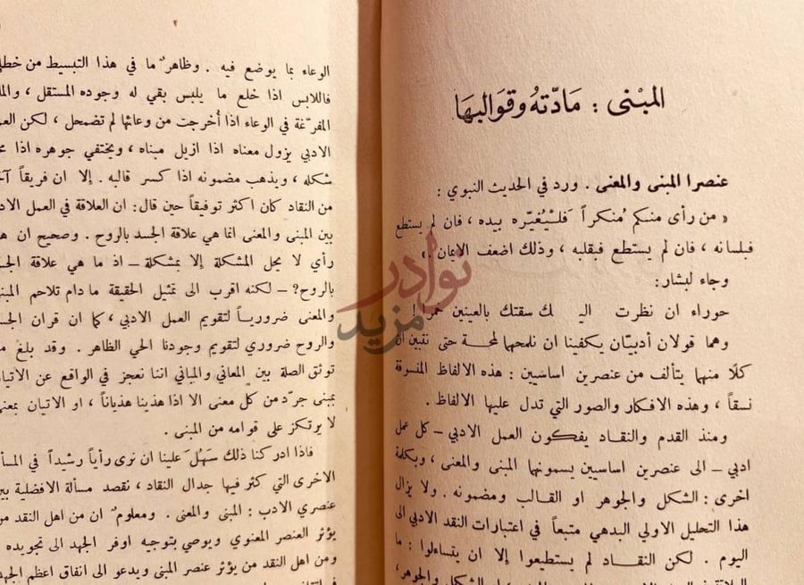 فصل كتاب الدراسات الادبية المبنى مادته