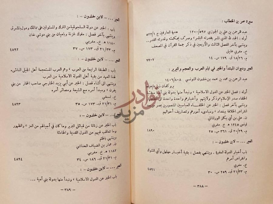 صفحة داخلية كتاب فهرس مخطوطات المكتبة الاحمدية بتونس