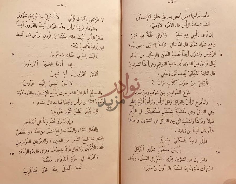 صفحة داخلية كتاب نظام الغريب باب ما جاء من الغريب