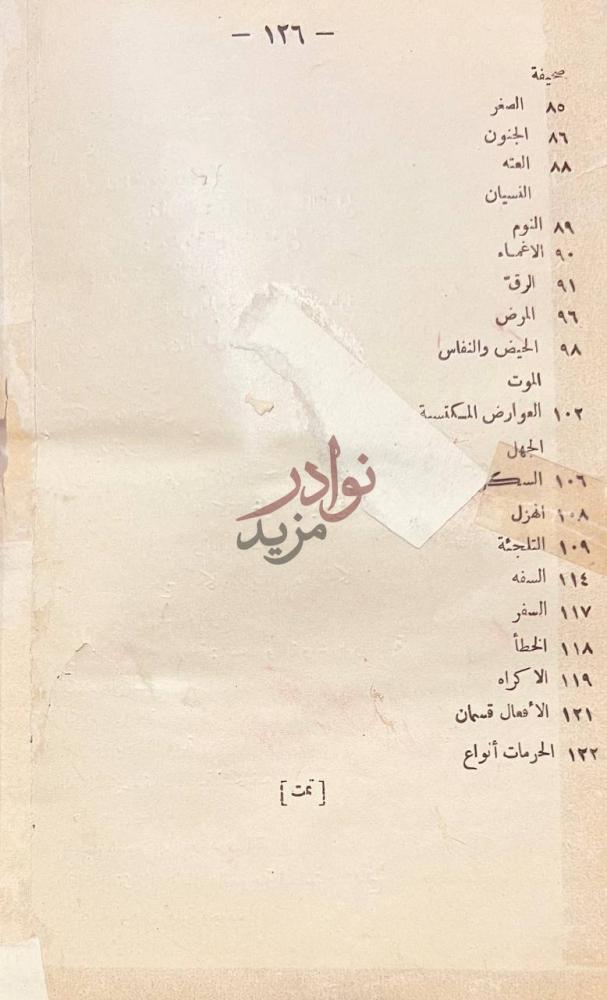 فهرس كتاب فتح الغفار بشرح المنار المعروف بمشكاة الانوار