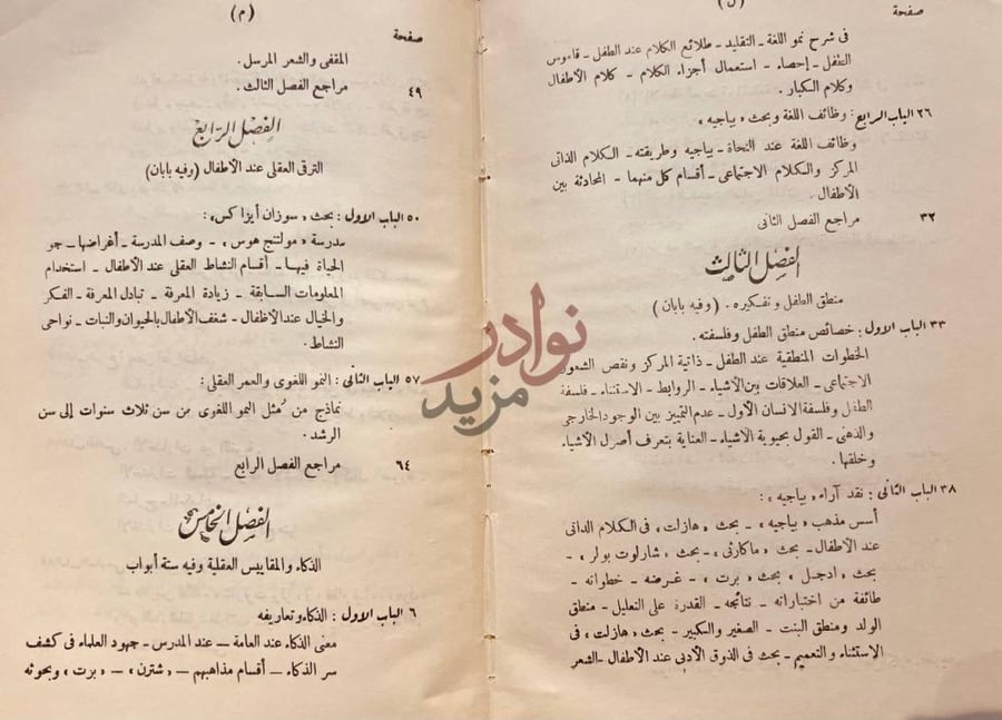 فهرس كتاب الطفل من المهد الي الرشد