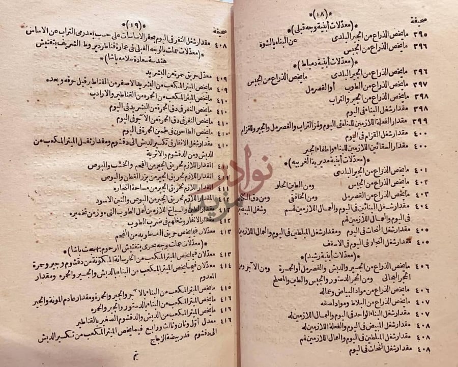 فهرس كتاب تذكرة المهندسين وتبصرة الراغبين معادلات أبنية وجه