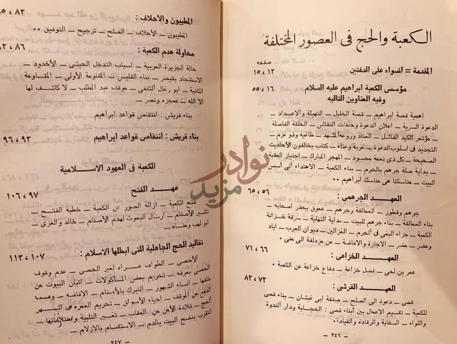 فهرس كتاب الكعبة والحج في العصور المختلفة مع اهم مناسك الحج