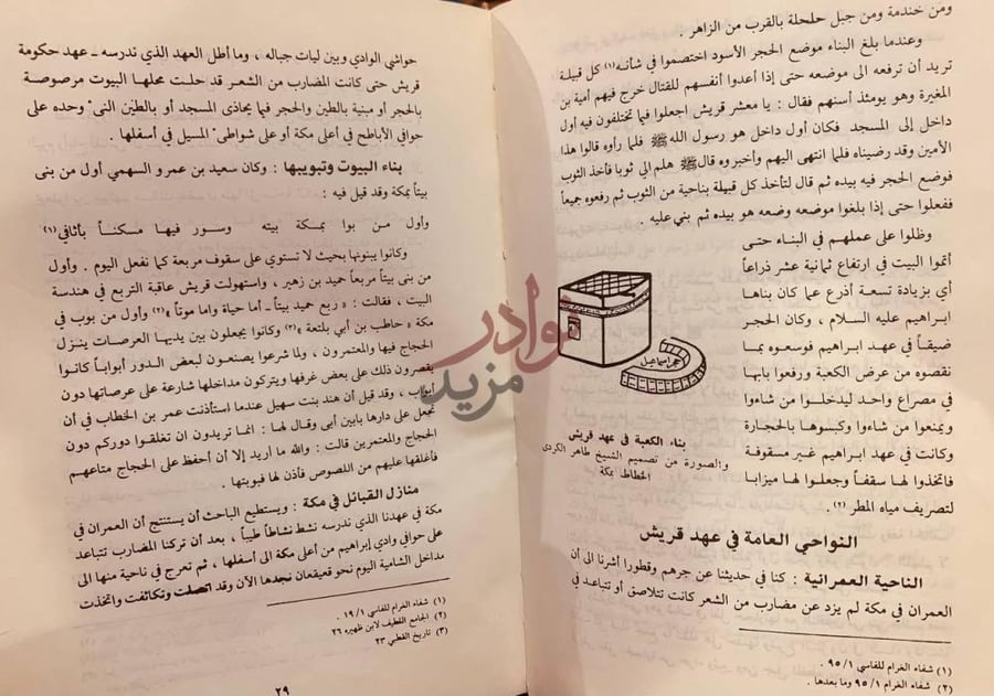 صفحة داخلية كتاب تاريخ مكة دراسات في السياسة والعلم والاجتماع