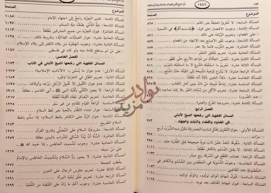 فهرس كتاب اراء الشيخ الالباني الفقهية دراسة فقهية مقارنة