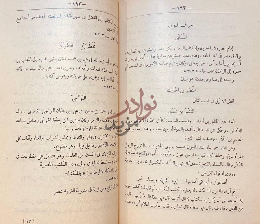 صفحة داخلية كتاب اعجام الاعلام حرف النون