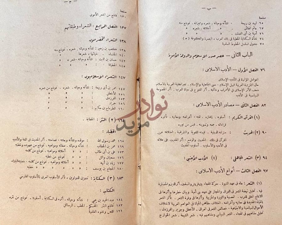 فهرس كتاب تاريخ الادب العربي الفهرس