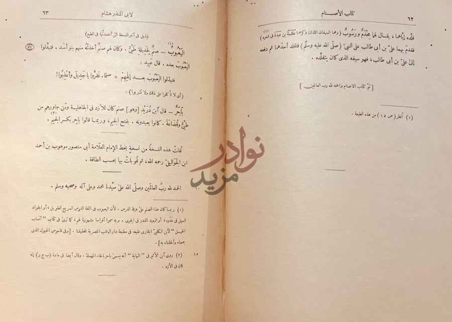 صفحة داخلية كتاب الاصنام