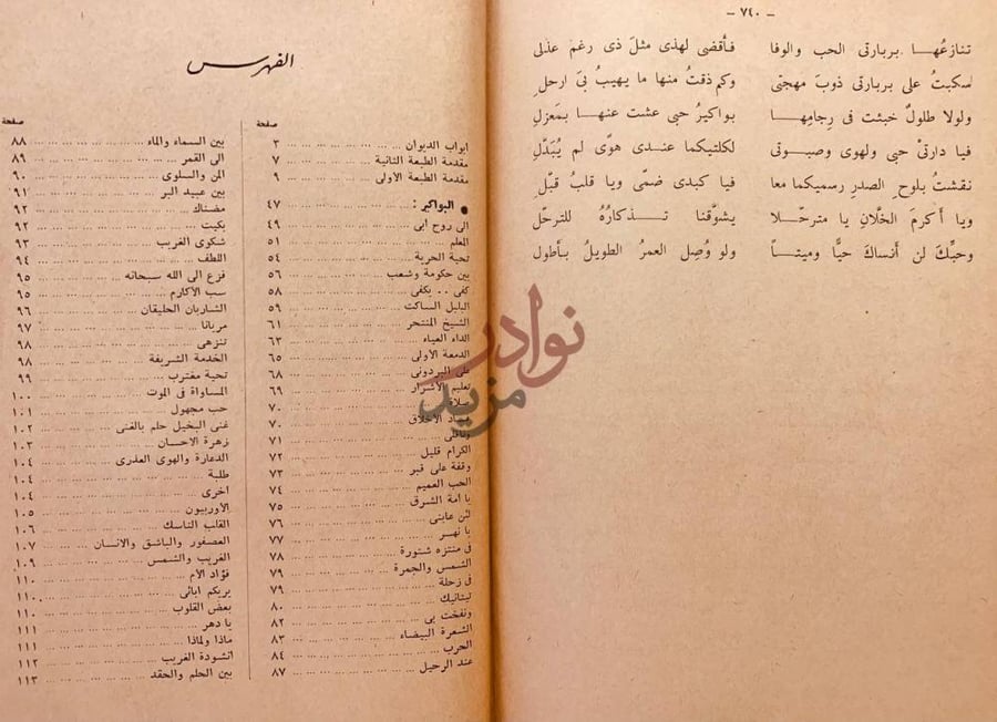 فهرس كتاب ديوان القروي الفهرس