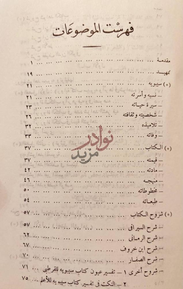 فهرس كتاب شواهد الشعر في كتاب سيبويه فهرست الموضوعات
