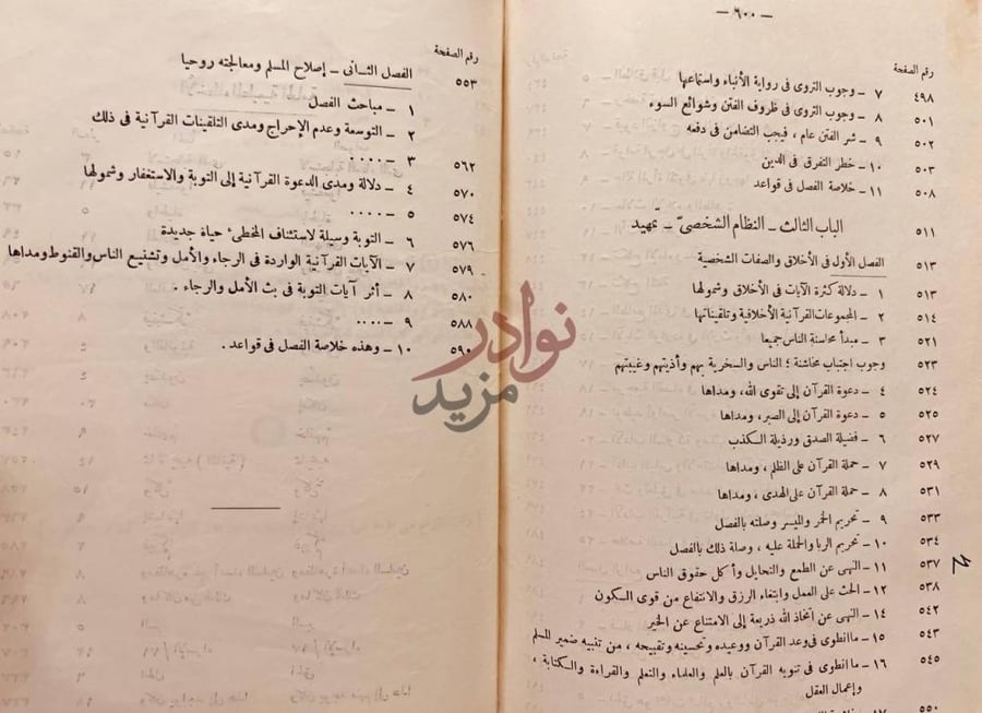 فهرس كتاب الدستور القراني في شئون الحياة استمرار قائمة