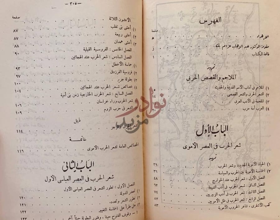 فهرس كتاب شعر الحرب في ادب العرب في العصرين الاموي والعباسي