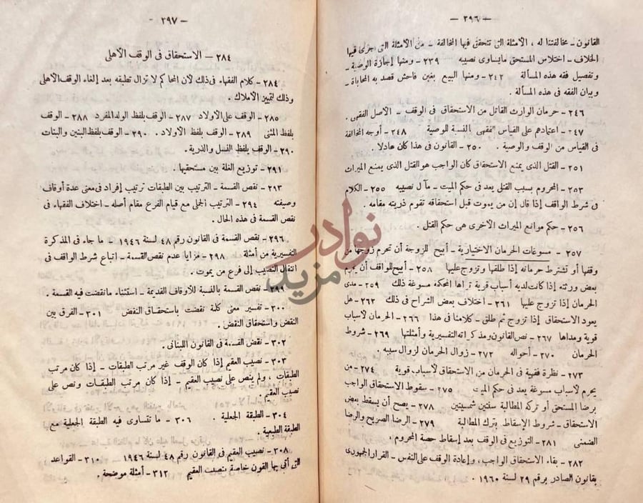 فهرس كتاب محاضرات في الوقف
