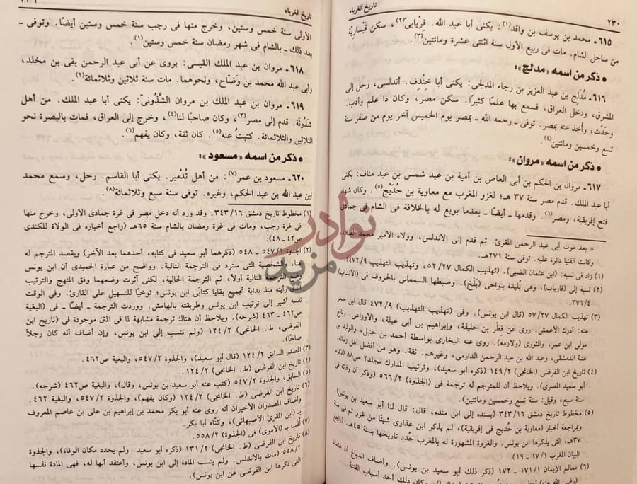 صفحة داخلية كتاب تاريخ ابن يونس المصري