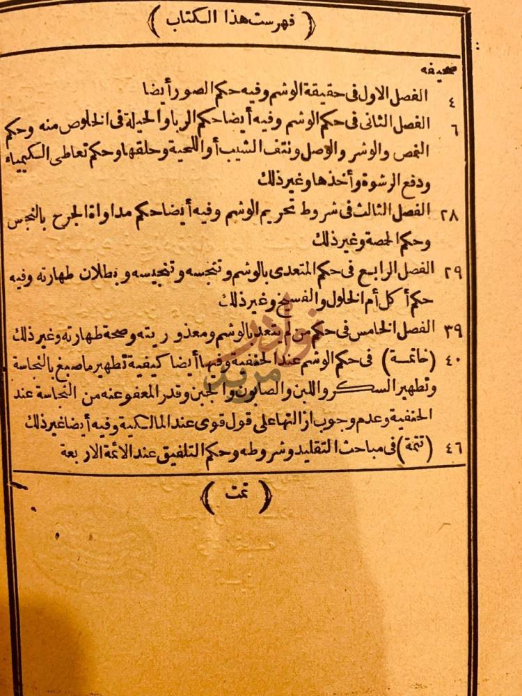 فهرس كتاب الوسم في الوشم فهرست هذا الكتاب