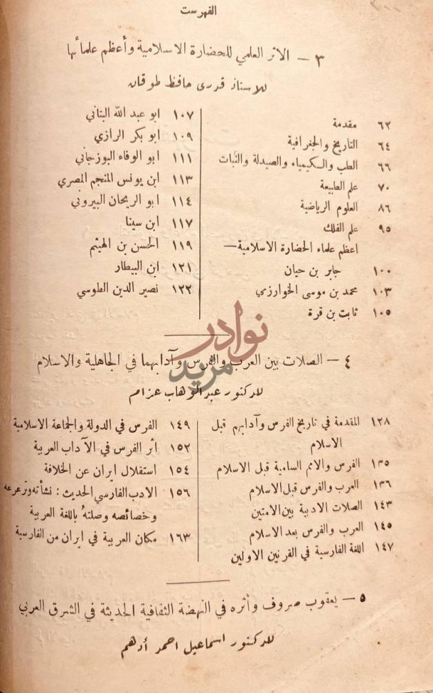 فهرس كتاب نواح مجيد من الثقافة الاسلامية الفهرست