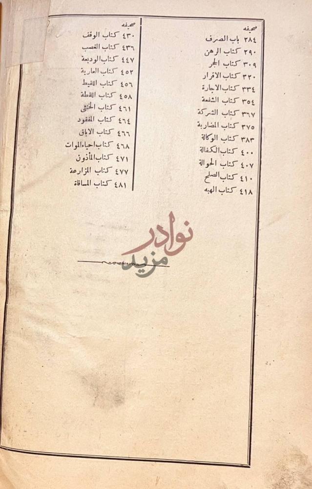 فهرس كتاب الجوهرة النيرة على مختصر القدوري فهرست