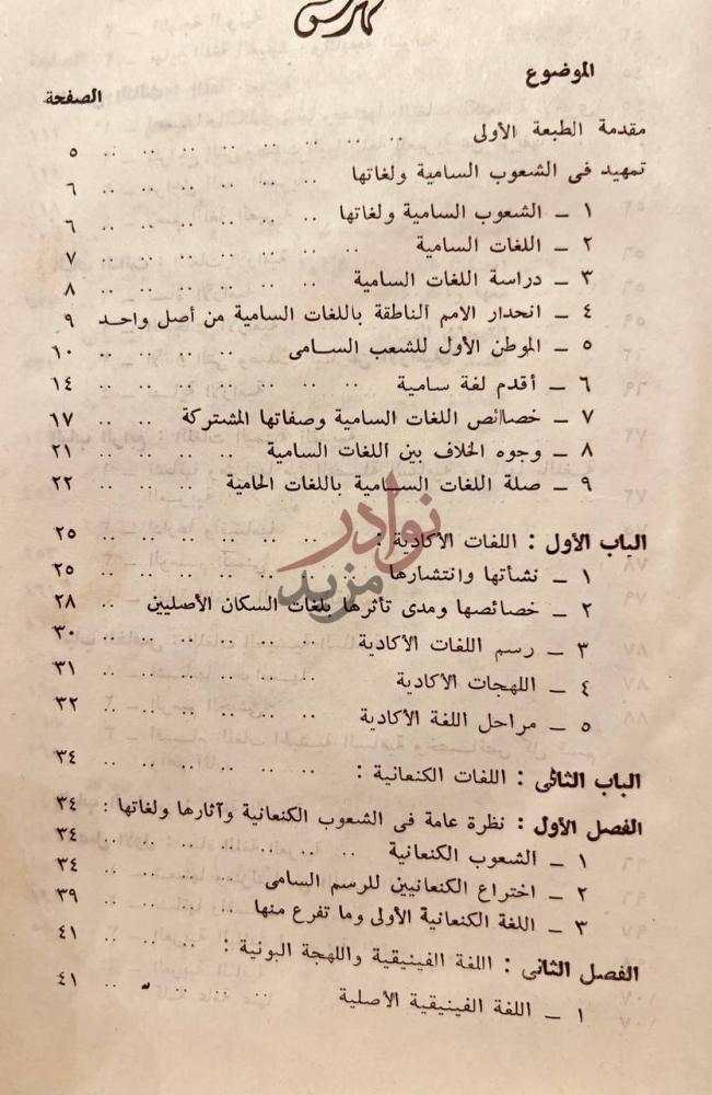 فهرس كتاب علم اللغة الموضوع الصفحة