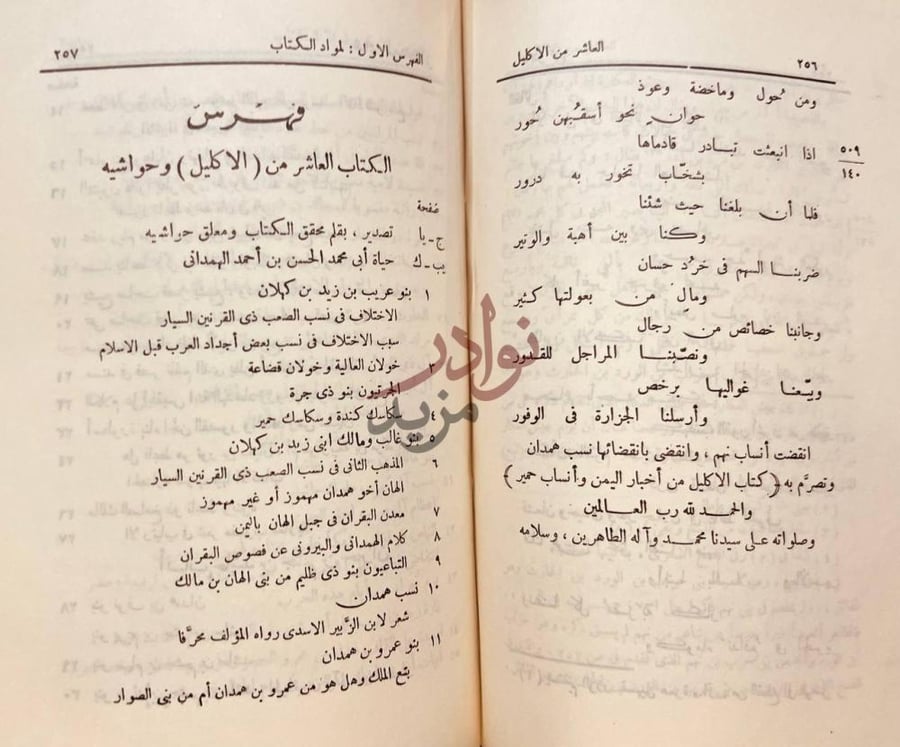 فهرس كتاب الاكليل من اخبار اليمن وانساب حمير