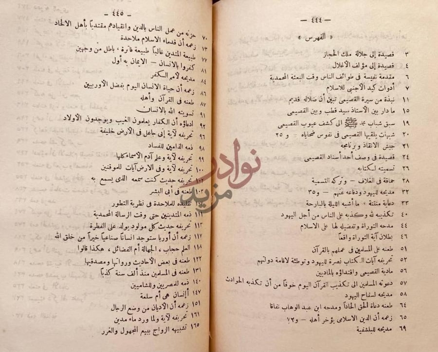 فهرس كتاب الرد القويم على ملحد القصيم الفهرس