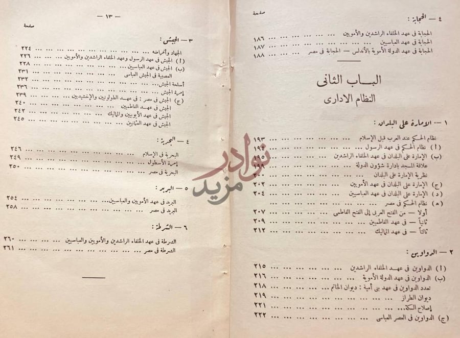 فهرس كتاب النظم الاسلامية الباب الثاني النظام