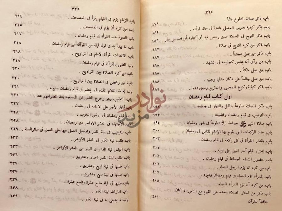 فهرس كتاب مختصر قيام الليل وقيام رمضان وكتاب الوتر الفهرس