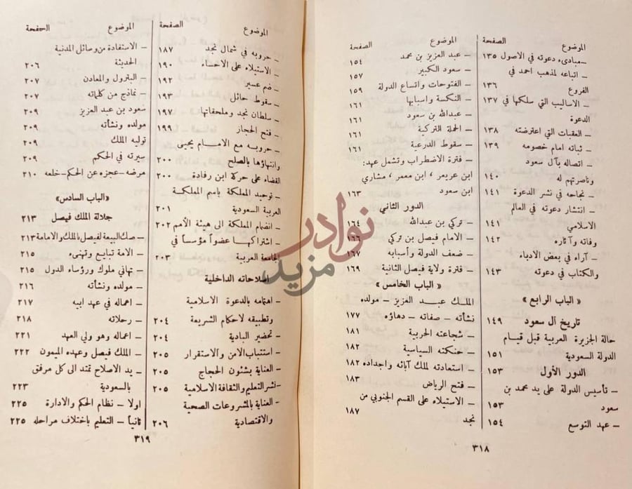 فهرس كتاب تاريخ المملكة العربية السعودية الفهرس