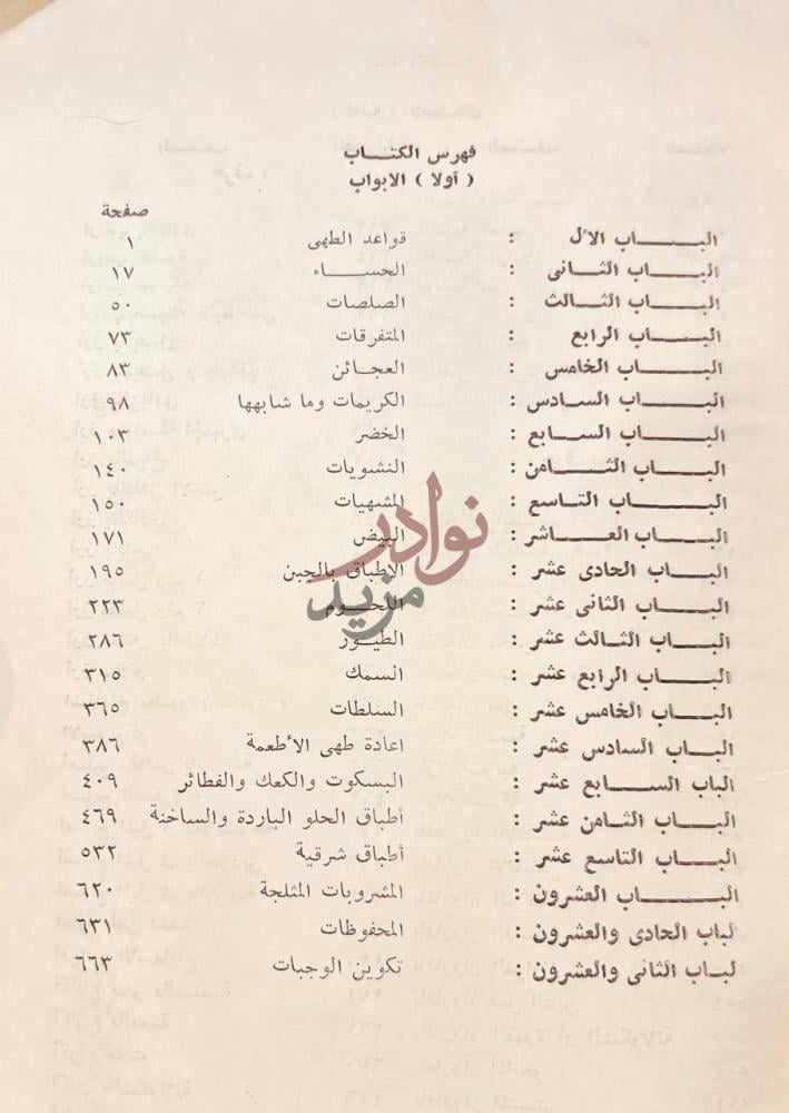 فهرس كتاب فن الطهى الحديث فهرس الكتاب