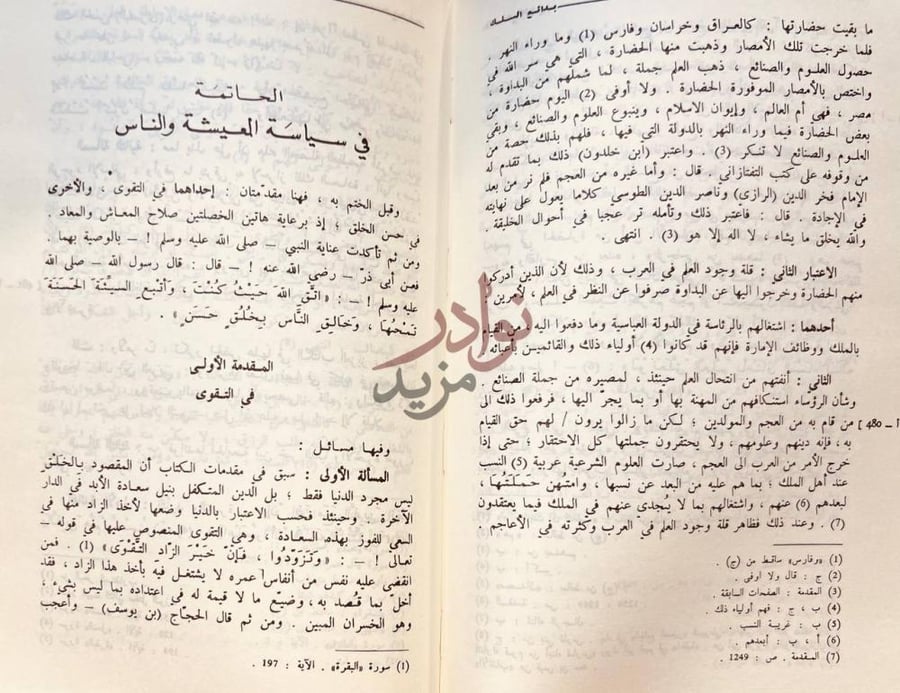 صفحة داخلية كتاب بدائع السلك في طبائع الملك