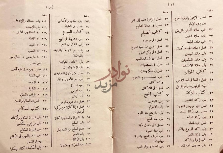 فهرس كتاب المذهب الاحمد في مذهب الامام احمد