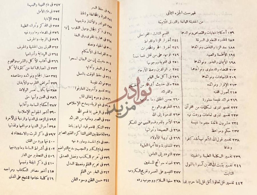 فهرس كتاب الحديقة اليانعة والبروق اللامعة في احكام الشريعة