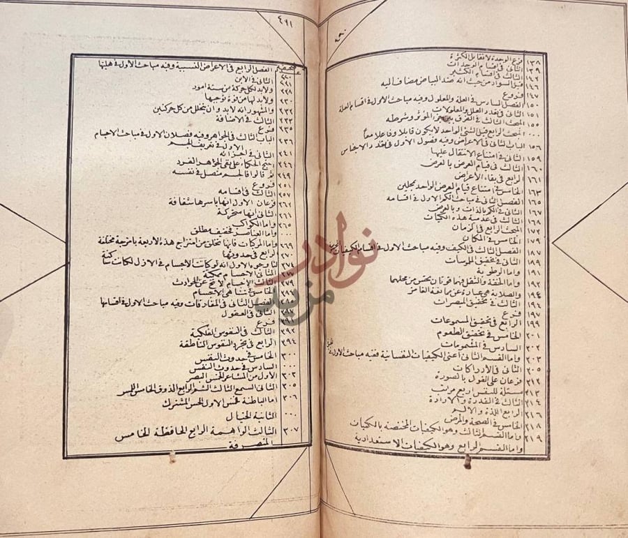 فهرس كتاب مطالع الانظار استمرار قائمة