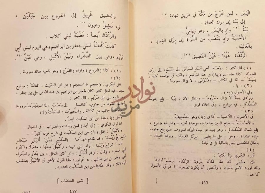 صفحة داخلية كتاب بلاد العرب انتهى الكتاب