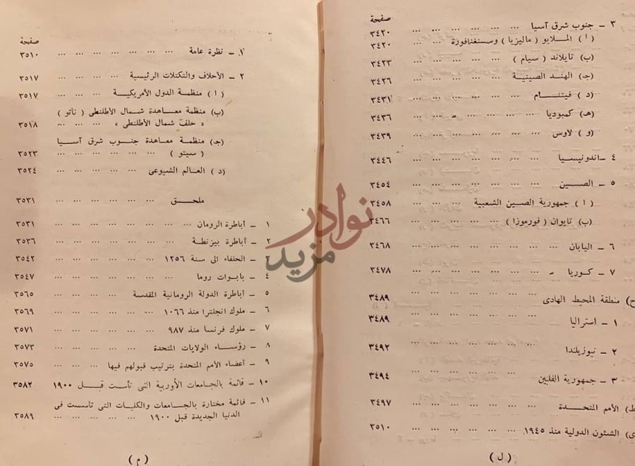 فهرس كتاب موسوعة تاريخ العالم خمس مجلدات