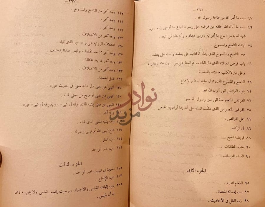 فهرس كتاب الرسالة الجزء الثالث