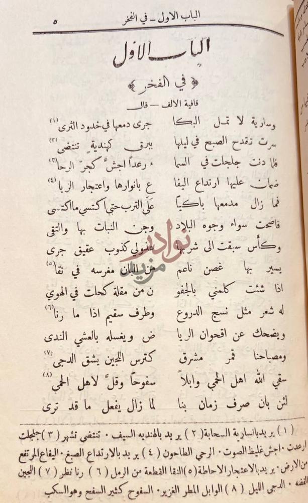 فصل كتاب ديوان عبدالله بن المعتز الباب الاول في الفخر
