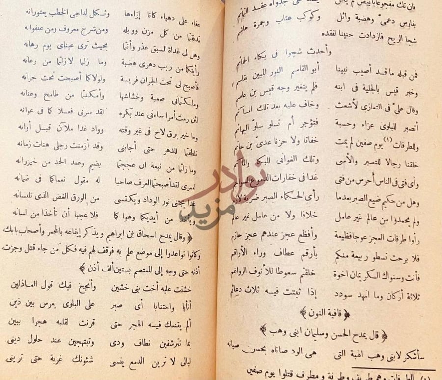 صفحة داخلية كتاب ديوان ابى تمام حبيب بن اوس الطائى