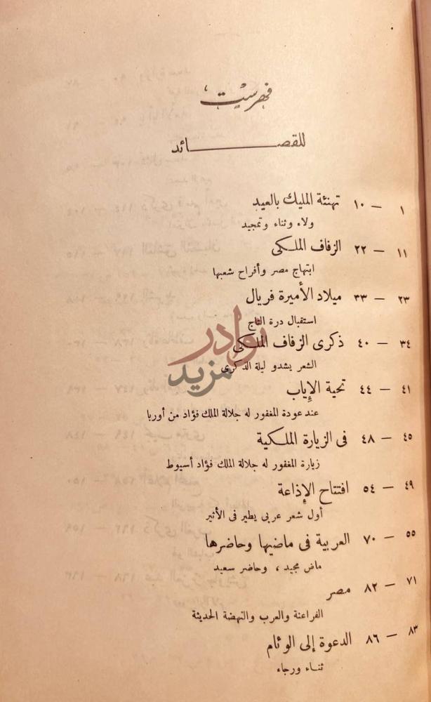 فهرس كتاب ديوان الجارم فهرست
