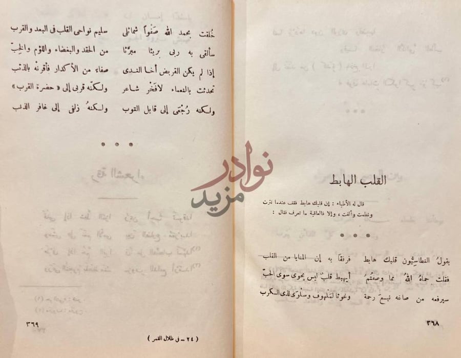 صفحة داخلية كتاب في ظلال القمر ديوان شعر القلب الهابط