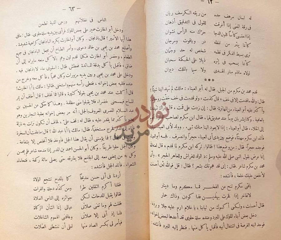صفحة داخلية كتاب ذيل زهر الاداب او جمع الجواهر في الملح