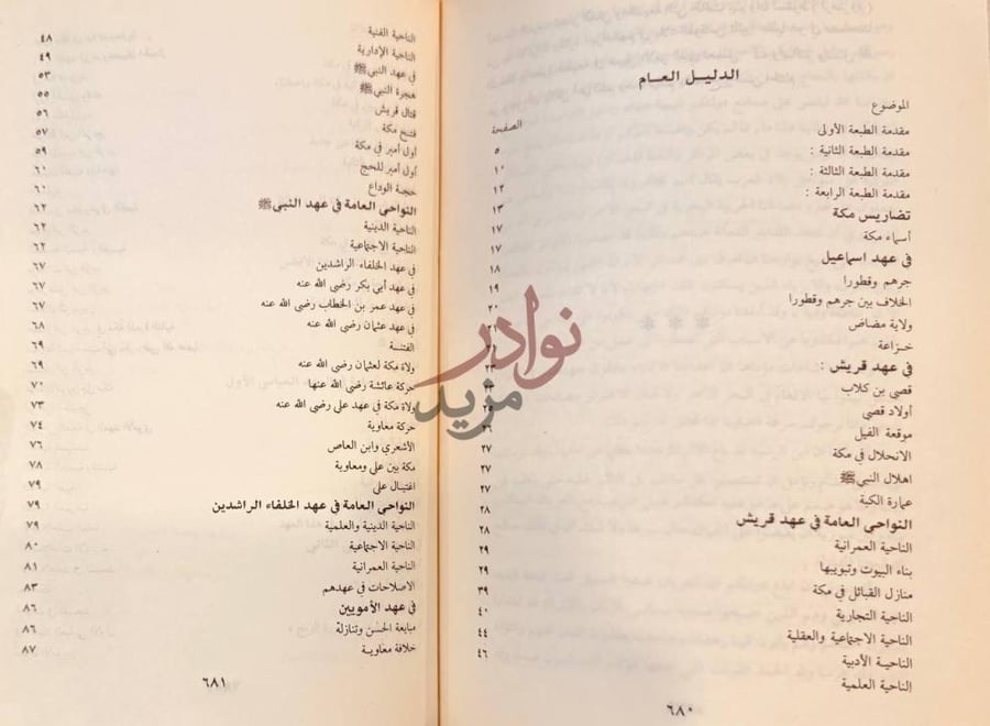 فهرس كتاب تاريخ مكة دراسات في السياسة والعلم والاجتماع