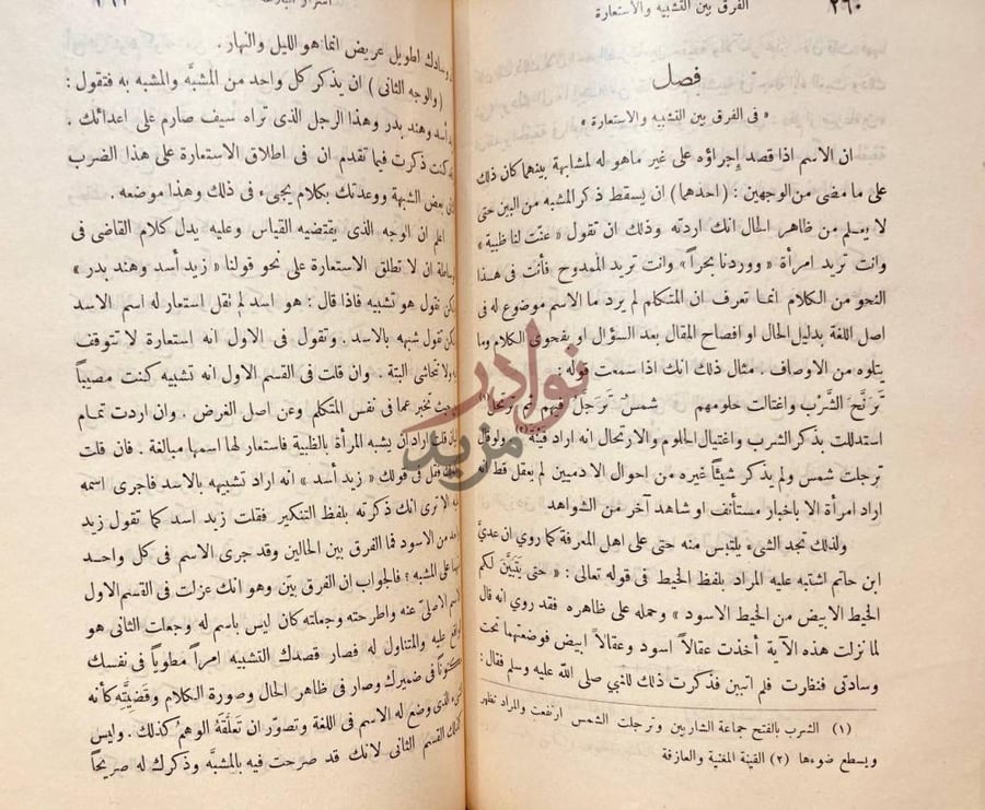 صفحة داخلية كتاب اسرار البلاغة فصل في الفرق بين