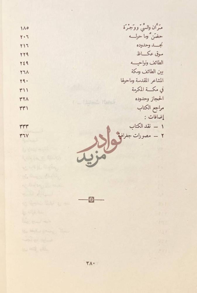 فهرس كتاب المجاز بين اليمامة والحجاز