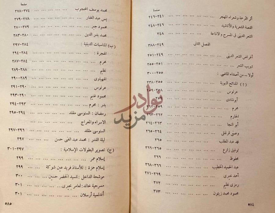 فهرس كتاب العامل الدينى في الشعر المصرى الحديث