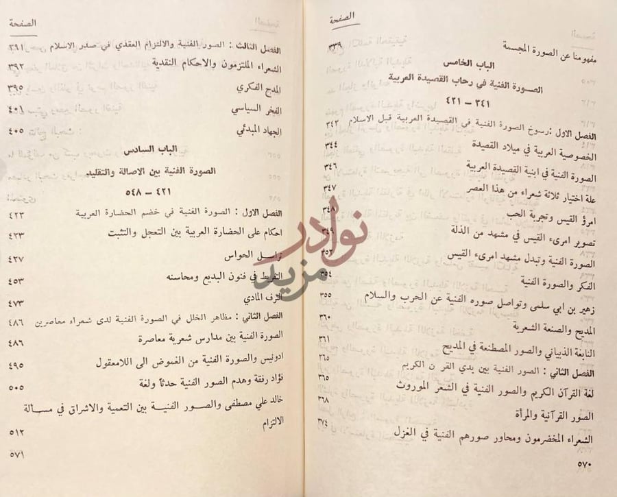 فهرس كتاب بناء الصورة الفنية في البيان العربي المحتوى