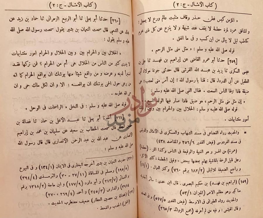 صفحة داخلية كتاب الامثال في الحديث النبوي مجلد واحد