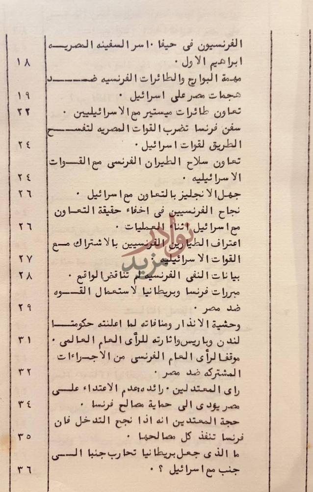 فهرس كتاب اسرار الحملة على مصر الفهرست