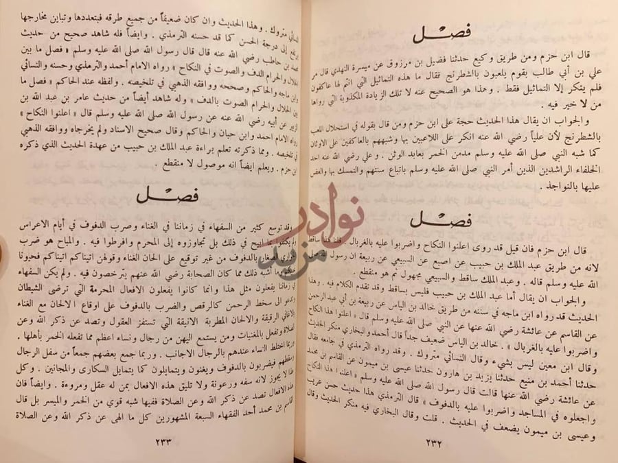 صفحة داخلية كتاب فصل الخطاب في الرد على ابي تراب فصل