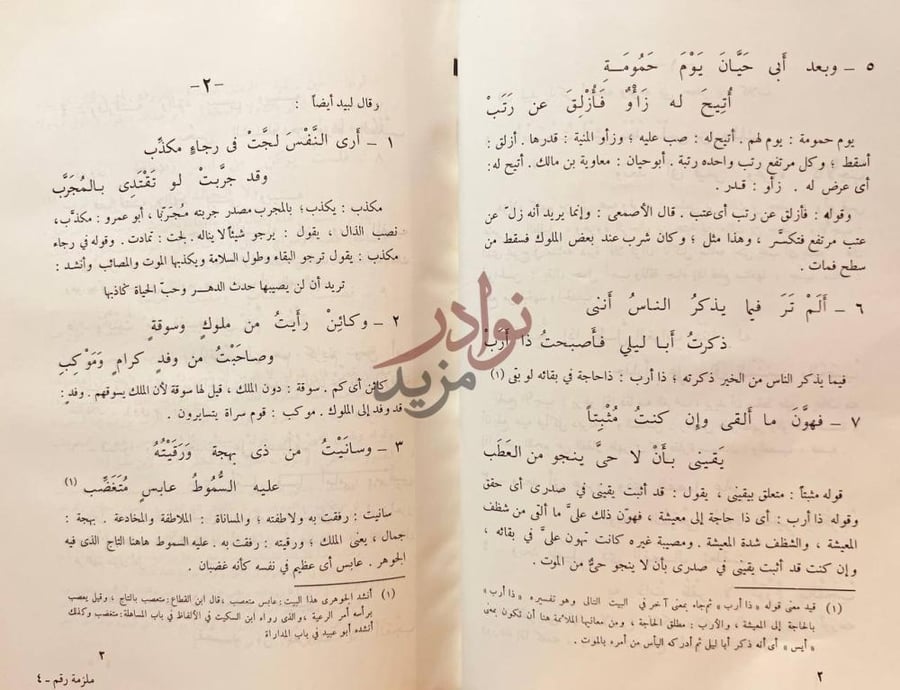 صفحة داخلية كتاب شرح ديوان لبيد بن ربيعة العامري